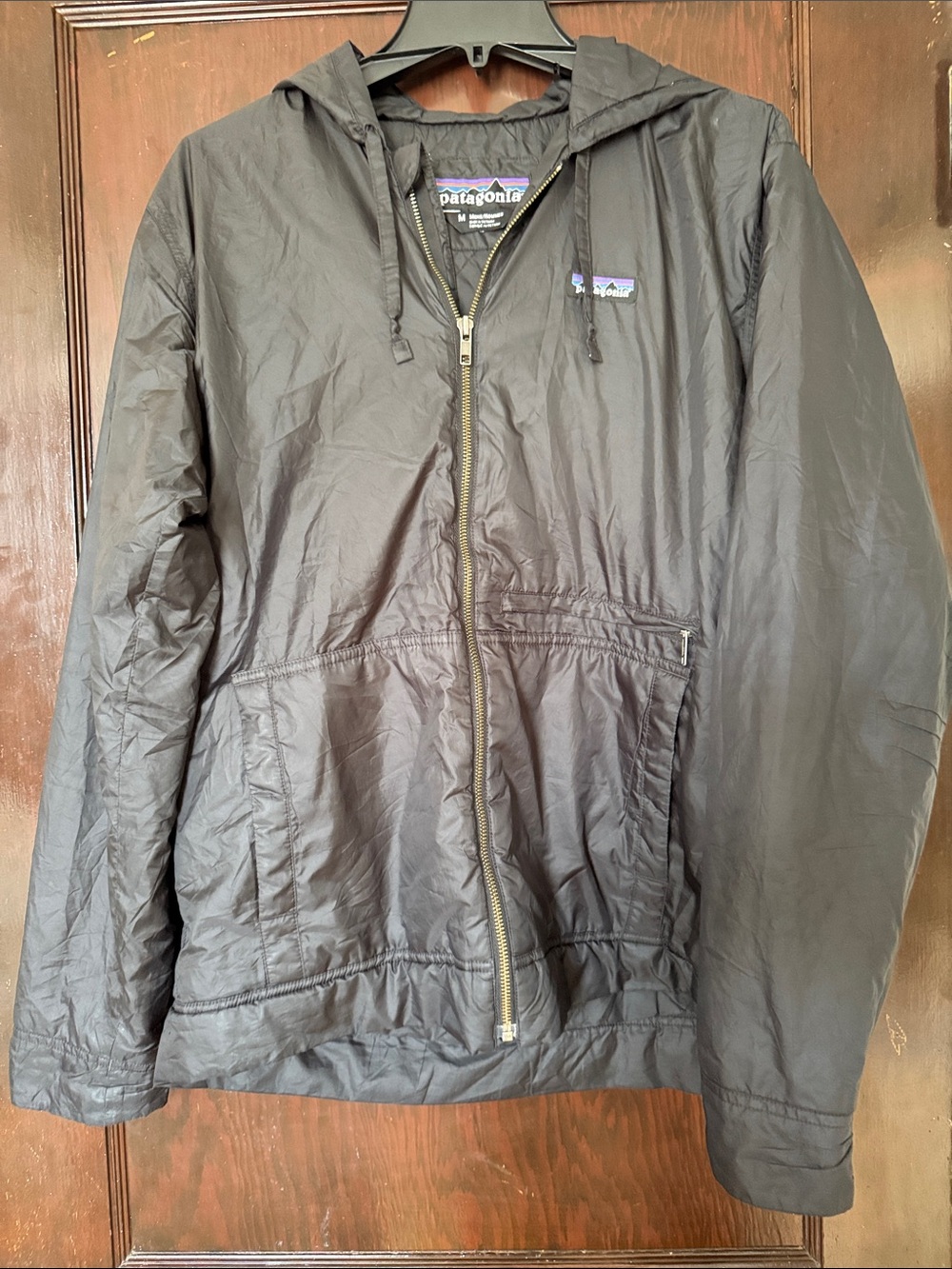 Patagonia Black Hooded Lined Jacket with Front Zip